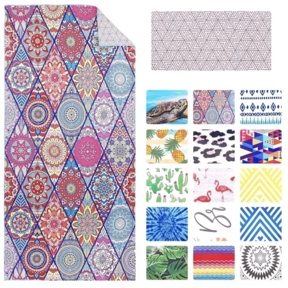Blanket - Microfiber Towel Geo Oversized 72X74 Beach Camp Picnic Quick-Dry New